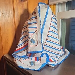 Italian Striped Polyester Scarf Hand Rolled Edges